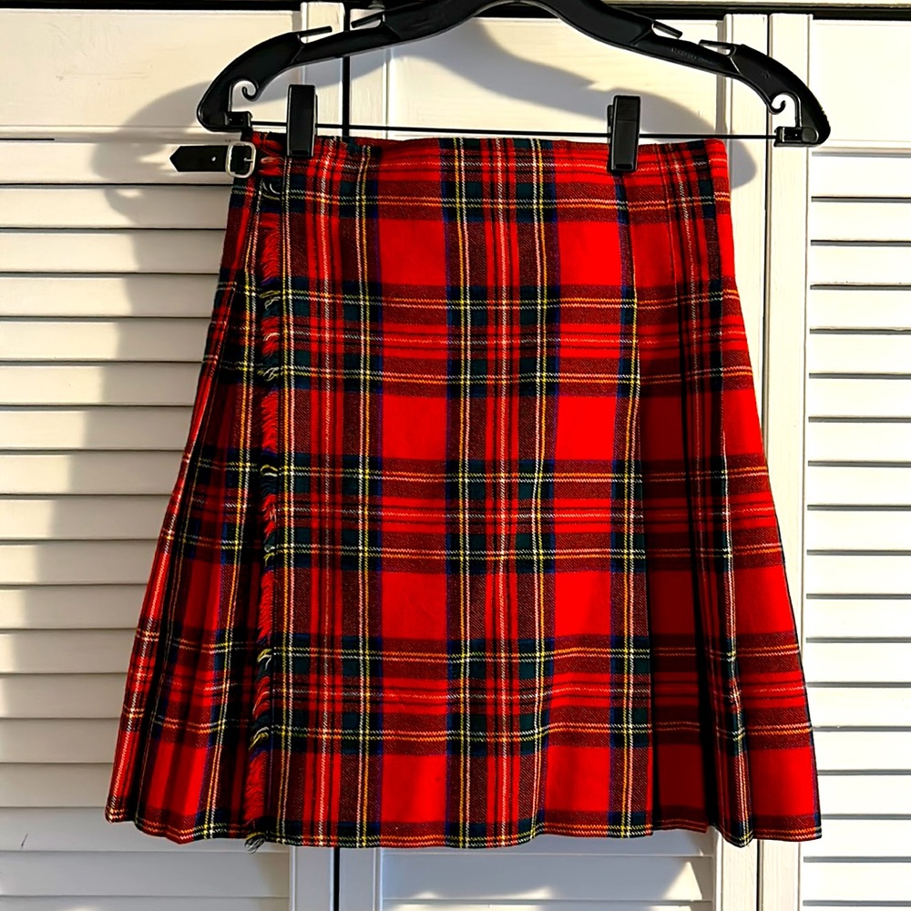 Vintage Christmas Scottish Mini Kilt XS